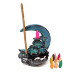 7" Moon Ceramic Backflow Cone Incense Burner - Magick Magick.com