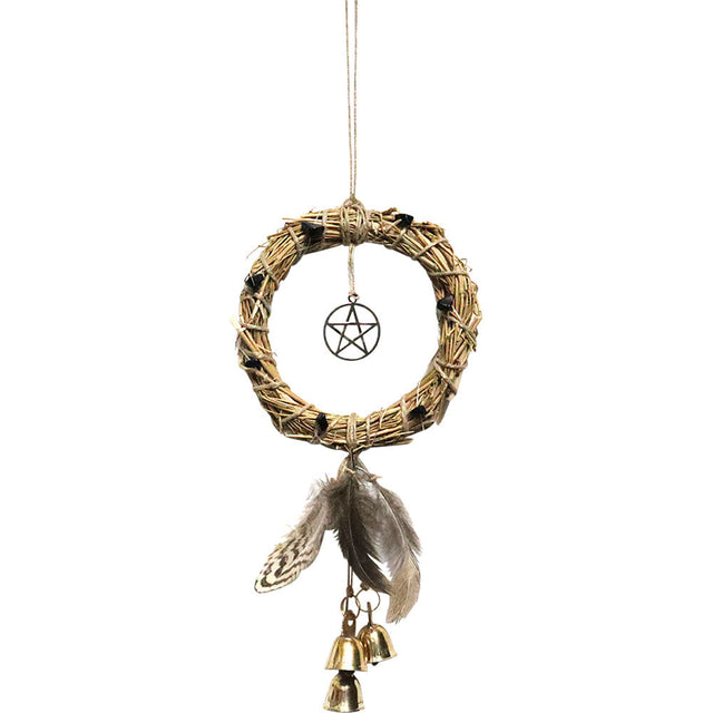 7" Protection Wreath with Bells - Pentacle - Magick Magick.com