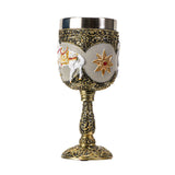 7" Resin & Stainless Steel Chalice / Goblet - Royal Holiday Horse - Magick Magick.com