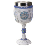 7" Resin & Stainless Steel Chalice / Goblet - Snow Crystal - Magick Magick.com