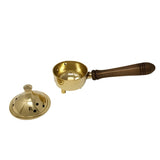 7" Solid Brass Burner with Lid & Wood Handle - Magick Magick.com