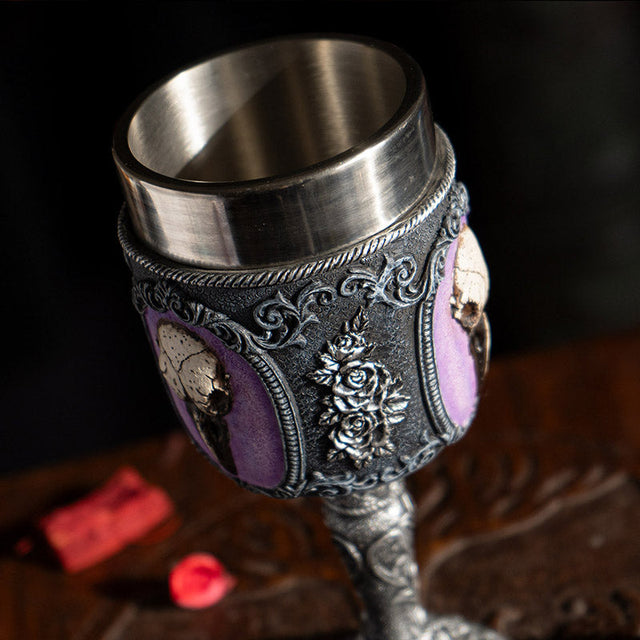 7.25" Chalice / Goblet - Raven Skull - Magick Magick.com