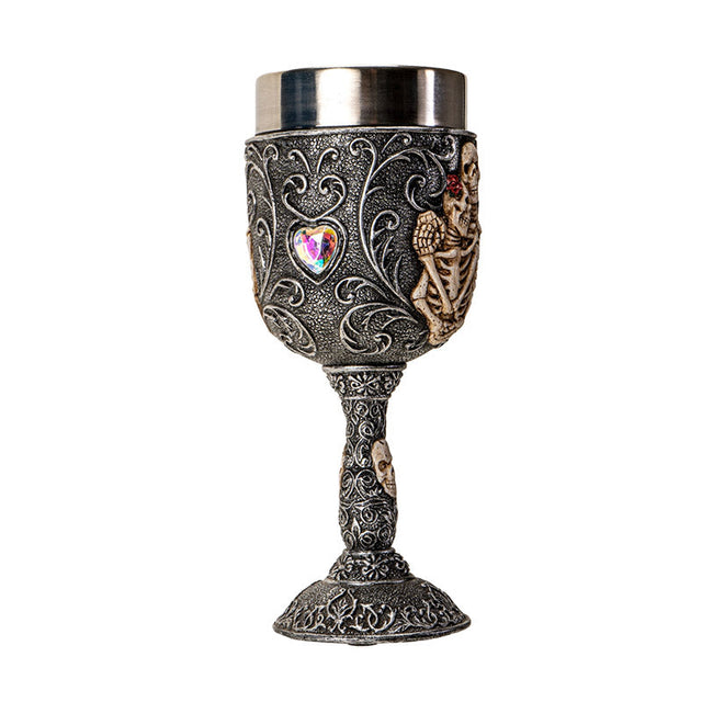 7.25" Chalice / Goblet - Skeleton Couple - Magick Magick.com