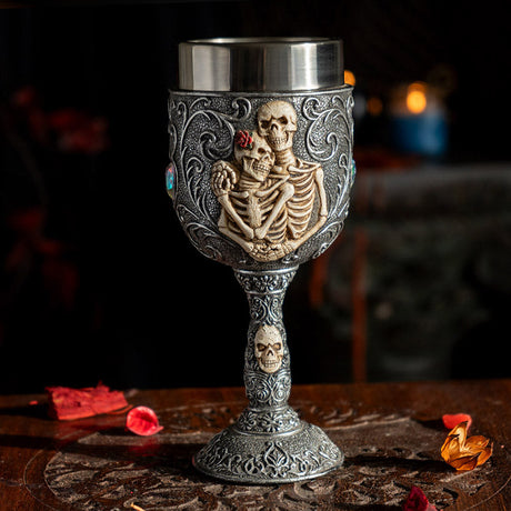 7.25" Chalice / Goblet - Skeleton Couple - Magick Magick.com