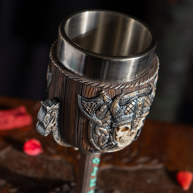 7.25" Chalice / Goblet - Skull Viking - Magick Magick.com