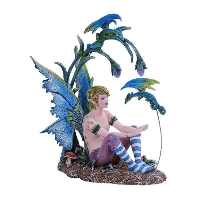 7.5" Amy Brown Fairy Statue - Boy and His Dragon - Magick Magick.com