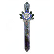 7.5" Black Obsidian with Amethyst Point Athame with Pentacle - Magick Magick.com