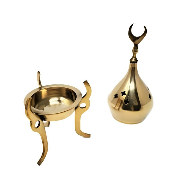 7.5" Brass Mosque Tri-Pod Moon Burner - Magick Magick.com