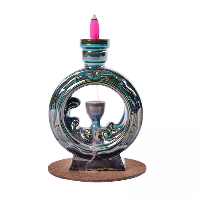 7.5" Ceramic Backflow Incense Burner - Waterfall - Magick Magick.com