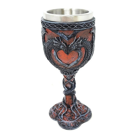 7.5" Chalice / Goblet - Medieval Double Dragon - Magick Magick.com