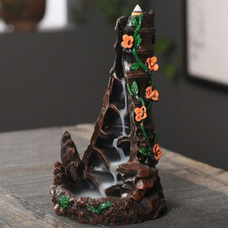 7.5" Forest Waterfall Backflow Cone Incense Burner - Magick Magick.com