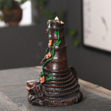 7.5" Forest Waterfall Backflow Cone Incense Burner - Magick Magick.com