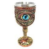 7.5" Resin & Stainless Steel Chalice / Goblet - Dragon's Eye - Magick Magick.com