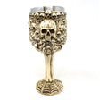 7.5" Resin & Stainless Steel Chalice / Goblet - Skulls & Bones - Magick Magick.com