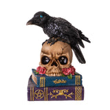 7.68" Raven on Skull and Books Statue - Magick Magick.com