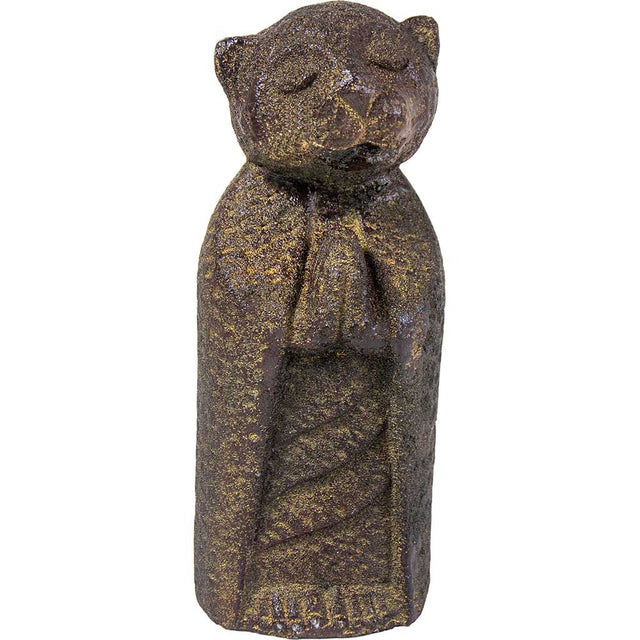 7.75" Volcanic Stone Statue - Jizo Cat - Magick Magick.com