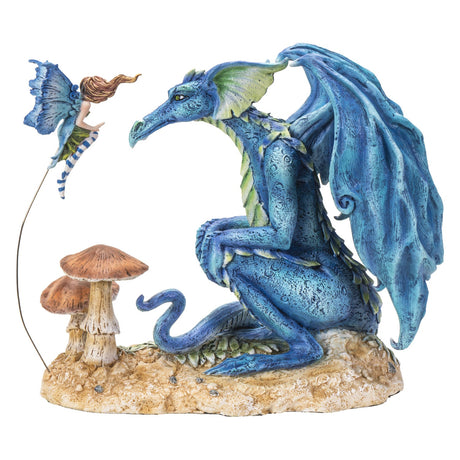 7.8" Amy Brown Dragon Statue - Close Encounter Dragon and Fairy - Magick Magick.com