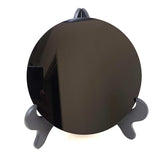 7.8" Black Obsidian Scrying Mirror with Stand - Magick Magick.com