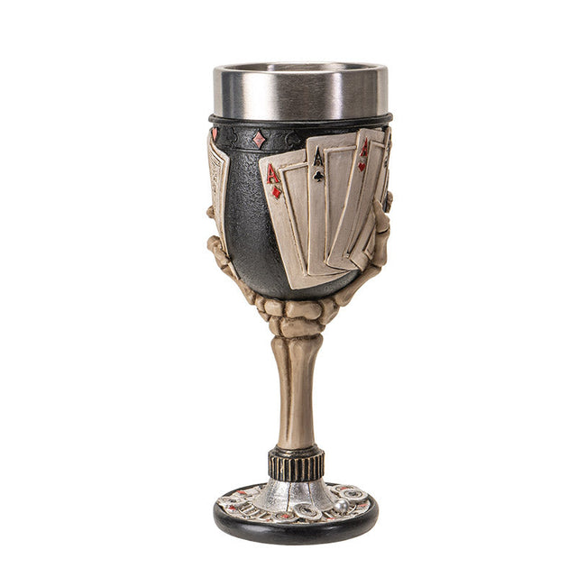 7.8" Chalice / Goblet - Poker Skeleton - Magick Magick.com