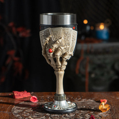 7.8" Chalice / Goblet - Poker Skeleton - Magick Magick.com