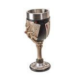 7.8" Resin & Stainless Steel Chalice / Goblet - Poker Skeleton - Magick Magick.com