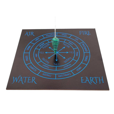 8" Blue Print Elemental Zodiac Sign Pendulum / Altar Board - Magick Magick.com