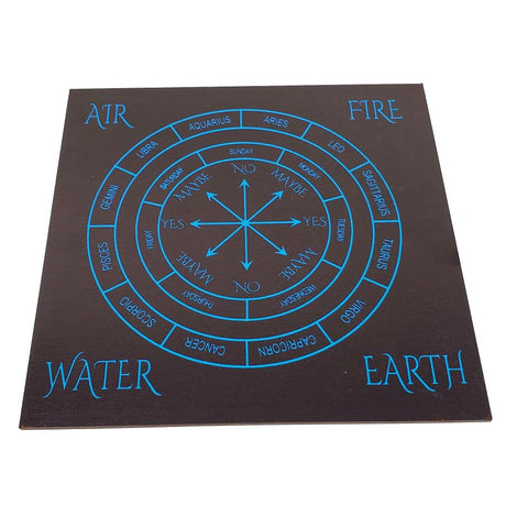 8" Blue Print Elemental Zodiac Sign Pendulum / Altar Board - Magick Magick.com