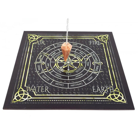 8" Celtic Design with Triple Moon Pendulum / Altar Board - Magick Magick.com