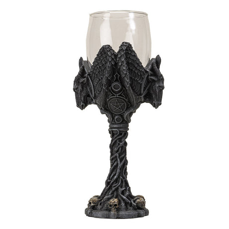 8" Glass Chalice / Goblet - Baphomet - Magick Magick.com