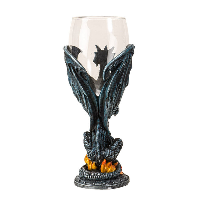 8" Glass Chalice / Goblet - Dragon Blade - Magick Magick.com