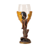 8" Glass Chalice / Goblet - Dragon Blade - Magick Magick.com