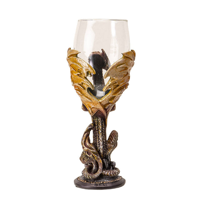 8" Glass Chalice / Goblet - Dragon Blade - Magick Magick.com