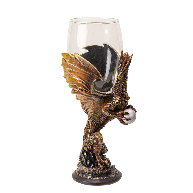 8" Glass Chalice / Goblet - Dragon Blade - Magick Magick.com