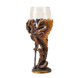 8" Glass Chalice / Goblet - Dragon Blade - Magick Magick.com