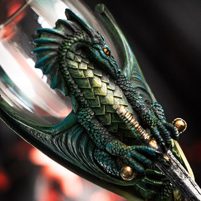 8" Glass Chalice / Goblet - Dragon Blade - Magick Magick.com