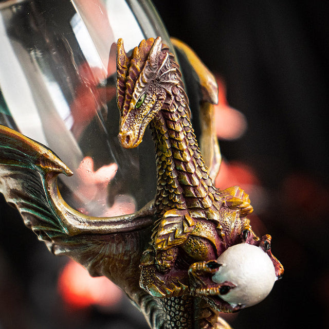 8" Glass Chalice / Goblet - Dragon Blade - Magick Magick.com