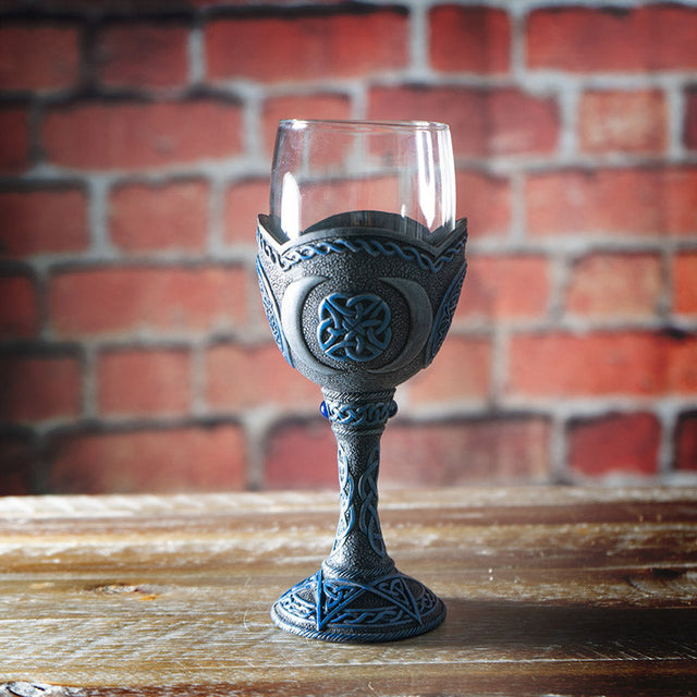 8" Glass Chalice / Goblet - Pentagram - Magick Magick.com