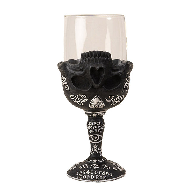 8" Glass Chalice / Goblet - Skull Spirit Board - Magick Magick.com