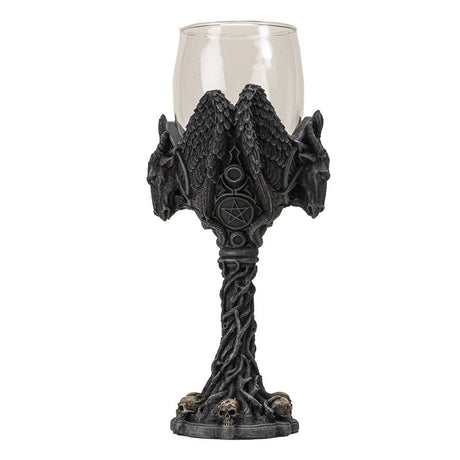 8" Glass & Resin Chalice / Goblet - Baphomet - Magick Magick.com