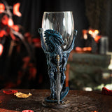 8" Glass & Resin Chalice / Goblet - Dragon Blade - Magick Magick.com