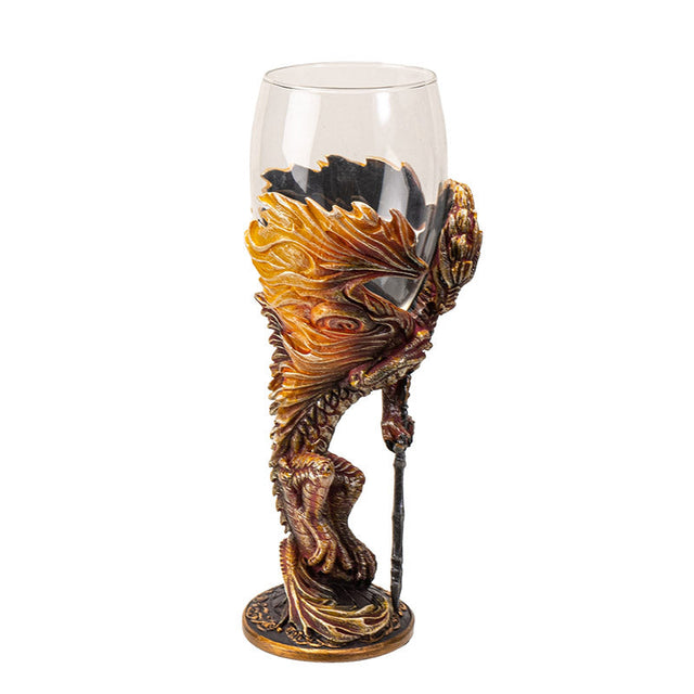 8" Glass & Resin Chalice / Goblet - Dragon Blade - Magick Magick.com