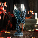 8" Glass & Resin Chalice / Goblet - Dragon Blade - Magick Magick.com