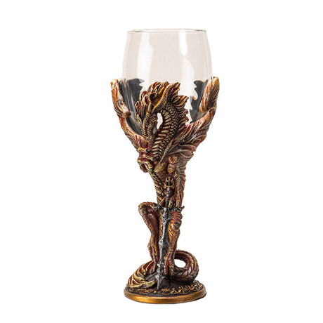 8" Glass & Resin Chalice / Goblet - Dragon Blade - Magick Magick.com