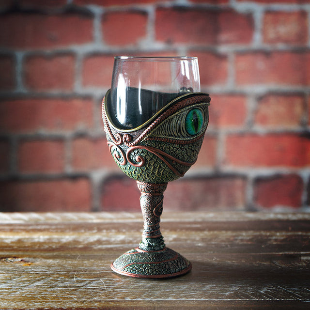 8" Glass & Resin Chalice / Goblet - Dragon Eye - Magick Magick.com