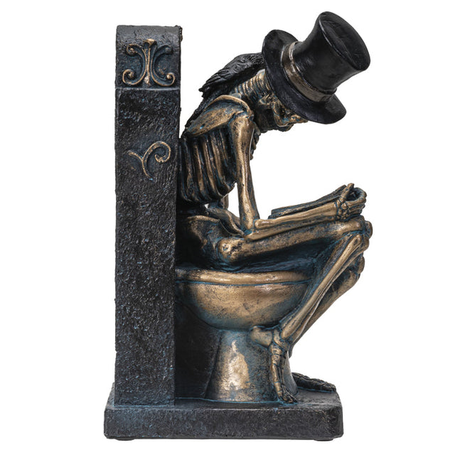 8" Skeleton Statue - Skull on Toilet - Magick Magick.com