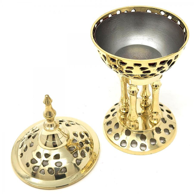 8" Solid Brass Pedestal Burner - Magick Magick.com