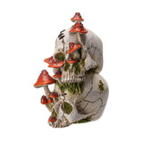 8.8" Double Skull with Mushrooms Statue - Magick Magick.com