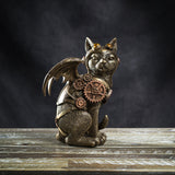 8.9" Steampunk Cat Statue - Magick Magick.com