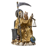 9" Santa Muerte Sitting Gold Statue - Magick Magick.com