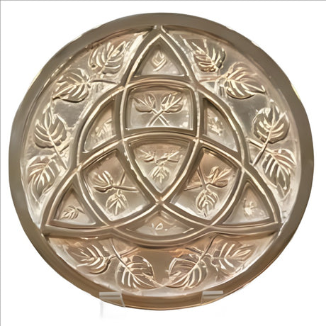 9" Triquetra Silver Plated Solid Brass Altar Tile - Magick Magick.com